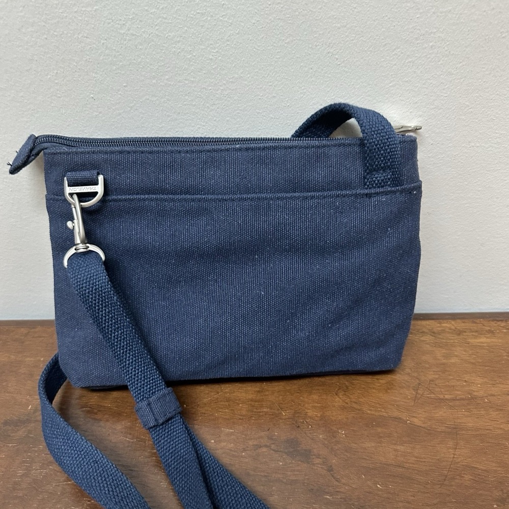 Travelon Anti-Theft Heritage Small Crossbody Bag Purse Indigo Blue - Picture 10 of 12